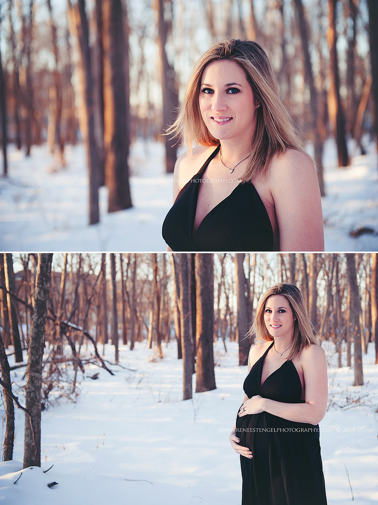 RENEE STENGEL Photography | Charlotte Underwater and Portrait Photographer | Winter Snow Maternity Outdoor Session