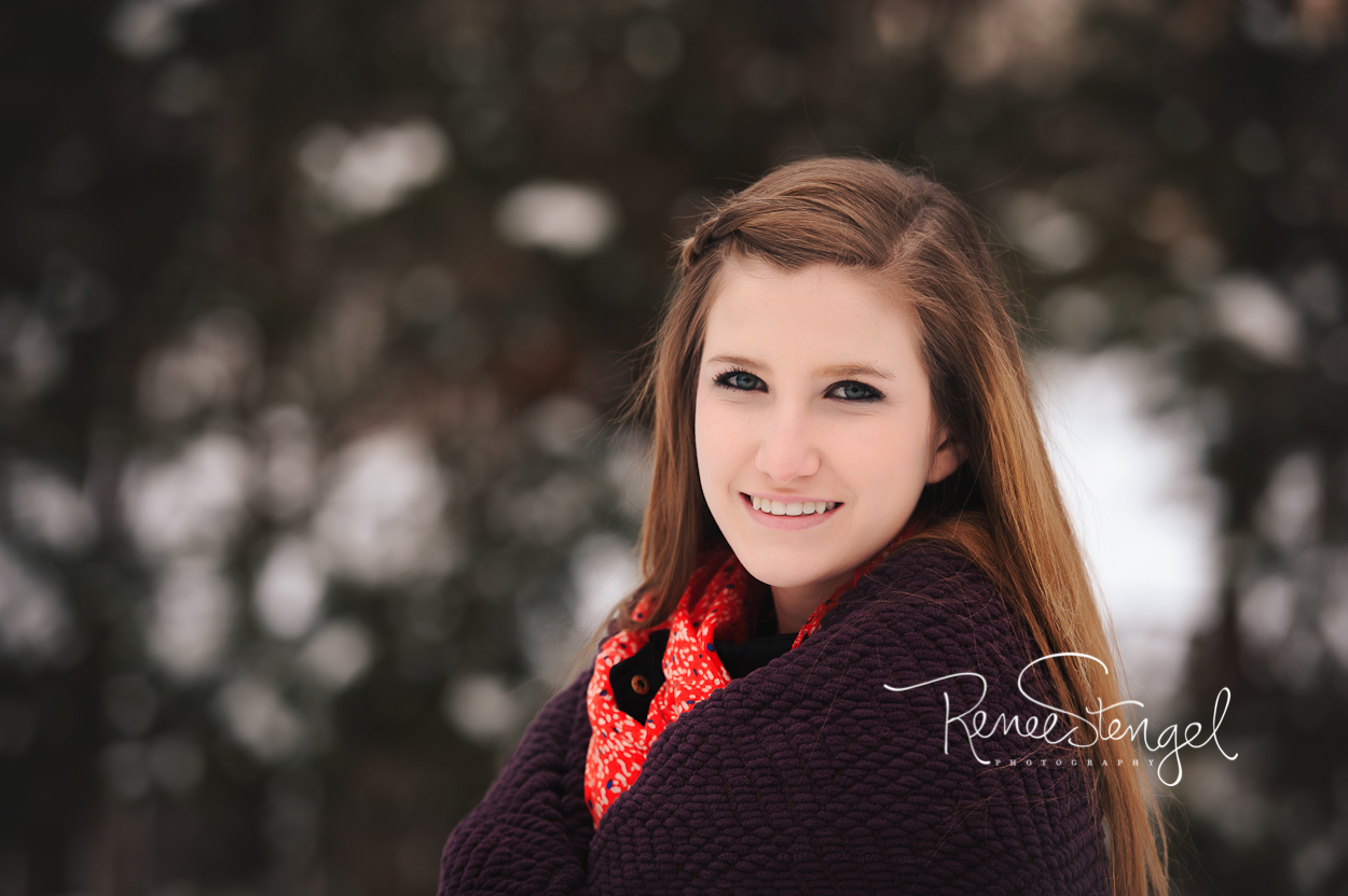RENEE STENGEL Photography | Charlotte Underwater and Portrait Photographer | Senior Snow Portrait | Nikon 70-200 2.8G