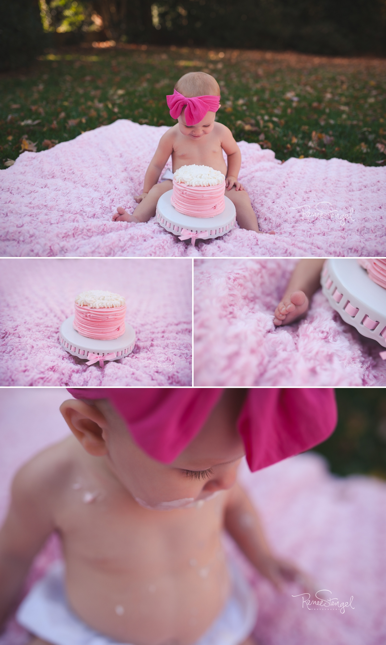 Details from Outdoor Cake Smash in Pink by RENEE STENGEL Photography | Charlotte Underwater and Portrait Photographer | 