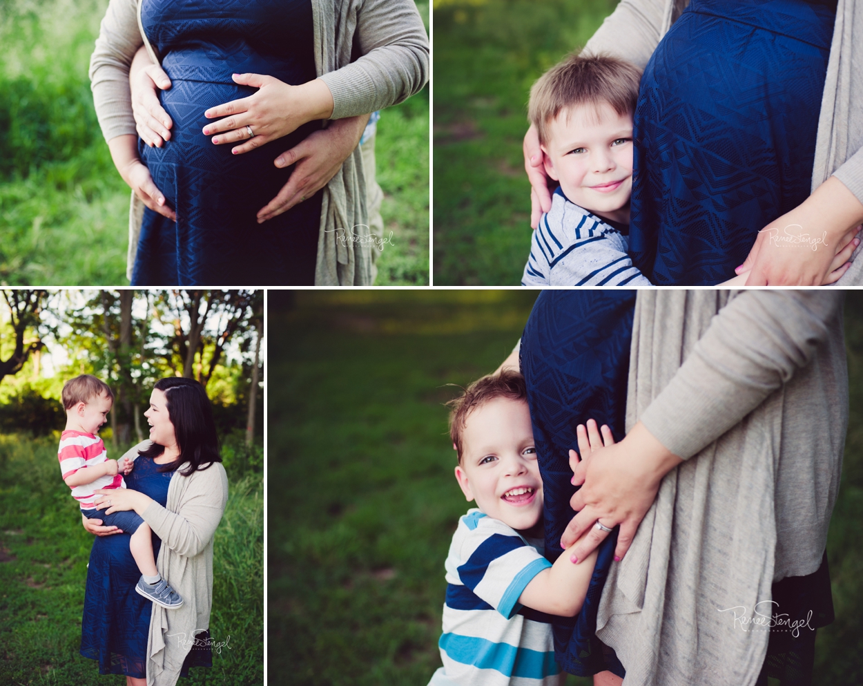 Family Maternity with Three Boys in Golden Light | RENEE STENGEL Photography | Charlotte Underwater and Portrait Photographer | 