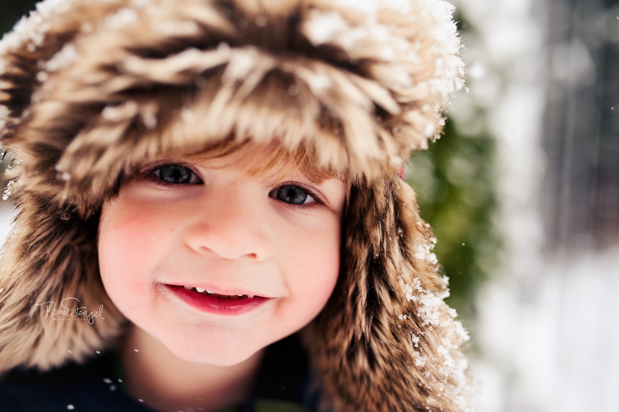 Renee Stengel Photography Little Boy Snow Portrait