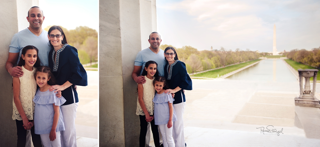 National Mall Family of Four with Washington Monument