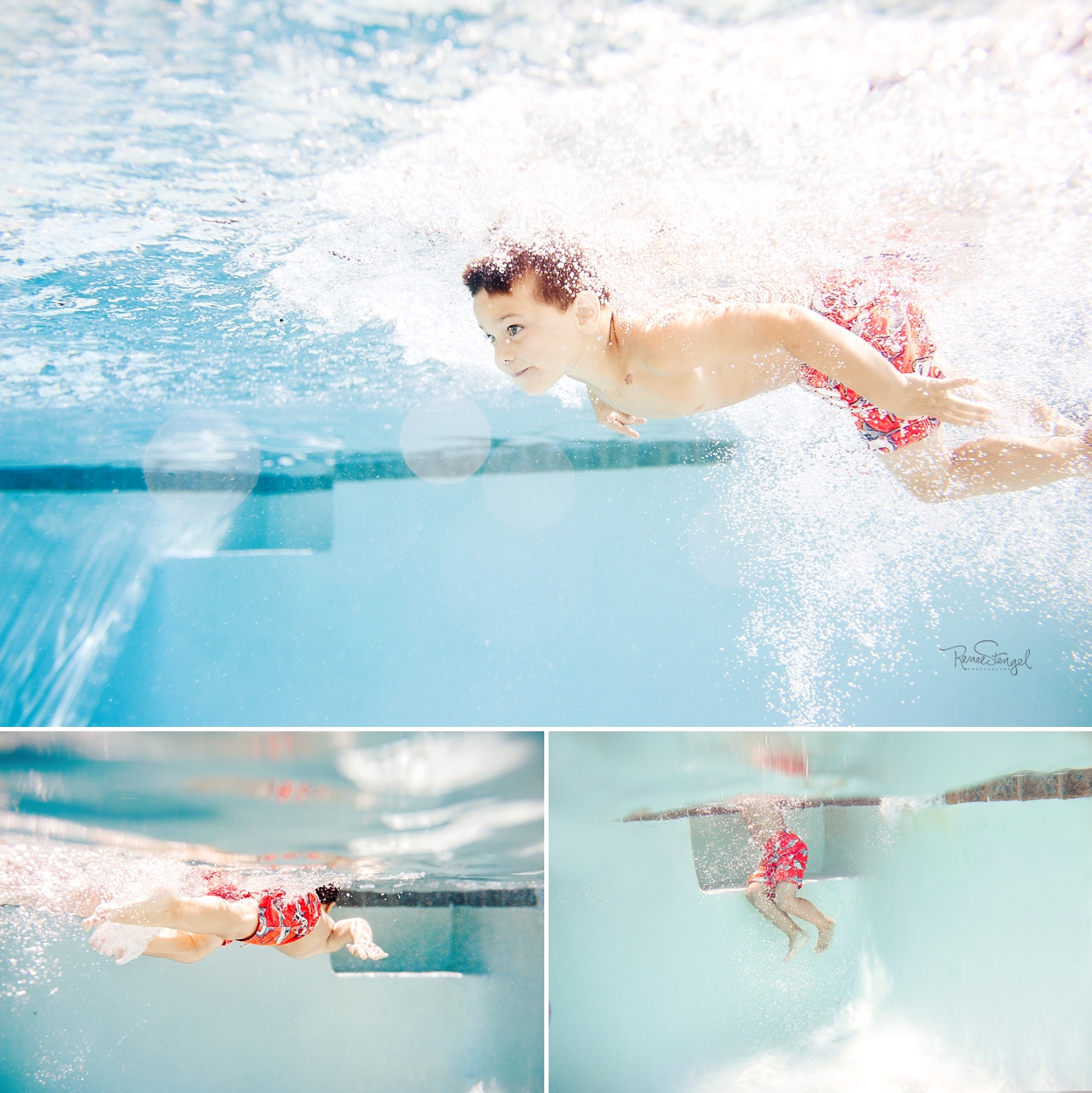 RENEE STENGEL Photography | Charlotte Portrait and Underwater Photographer | Underwater Swimmer | Pool Cannonball Splash and Bubbles