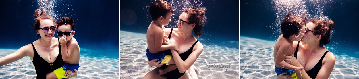RENEE STENGEL Photography | Charlotte Portrait and Underwater Photographer | Underwater Family Mommy and Me | Underwater Kiss