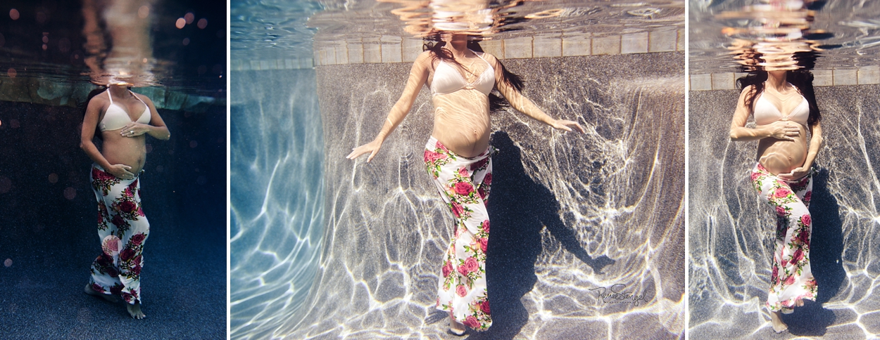 RENEE STENGEL Photography | Charlotte Portrait and Underwater Photographer | Underwater Maternity Latin Couple
