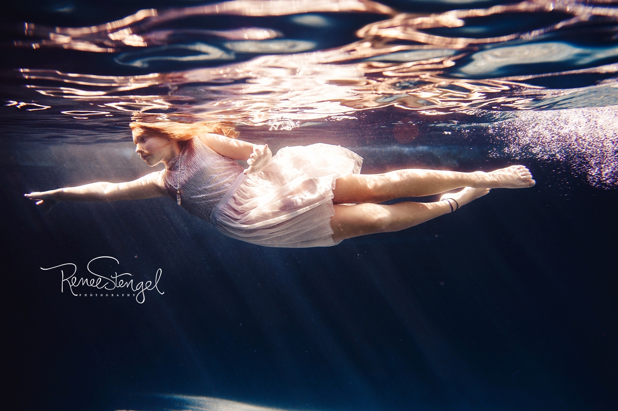 RENEE STENGEL Photography | Charlotte Portrait and Underwater Photographer | Underwater Swimming Girl in Pink | Tween Ballerina