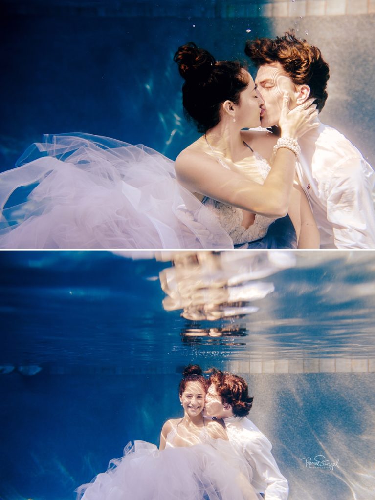 Underwater Kiss with Teen Senior Couple