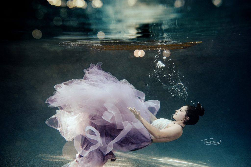 Charlotte Underwater Fashion Falling Angel in Purple Tulle by RENEE STENGEL Photography | Charlotte Underwater and Portrait Photographer | 