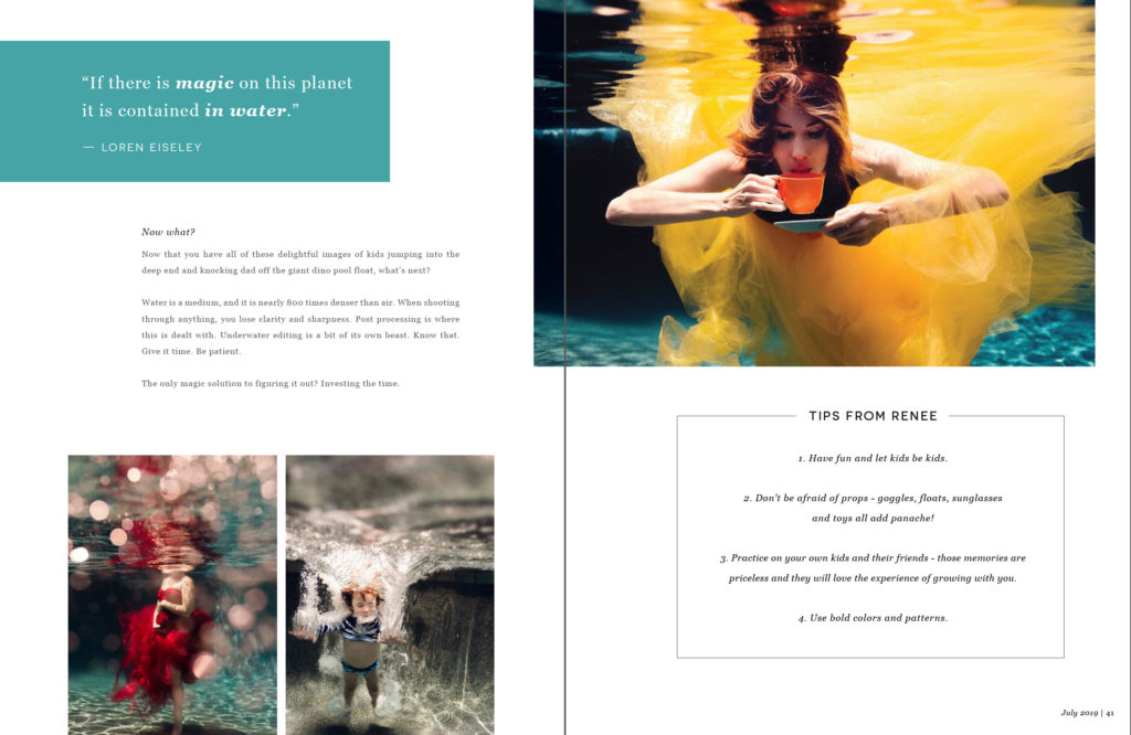 NAPCP INSPIRED Magazine Feature Article "Let's Dive In! Underwater Introduction and Inspiration" by Renee Stengel Photography, Award Winning Underwater Photographer based in Charlotte North Carolina