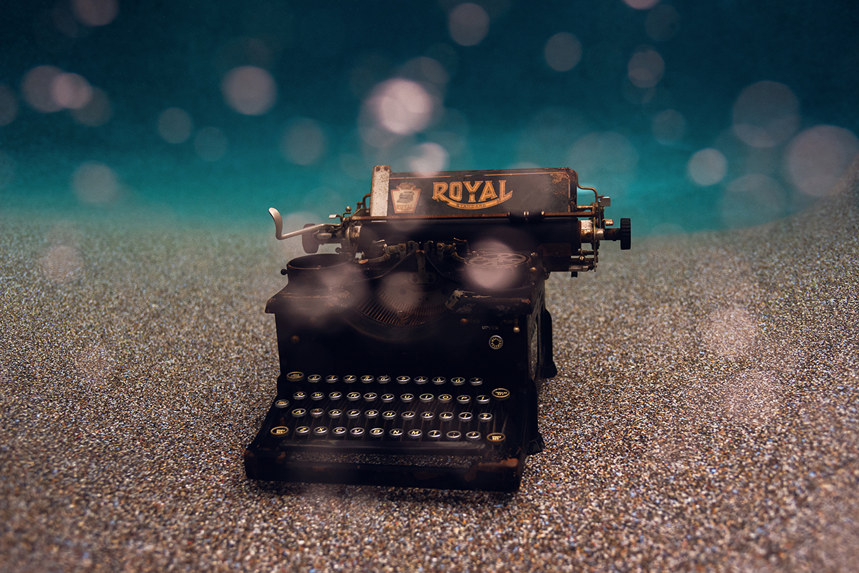 Vintage Royal 1930's Typewriter Underwater at Bottom of Pool 